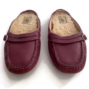 UGG Size 8 Purple Leather Slippers Moccasins